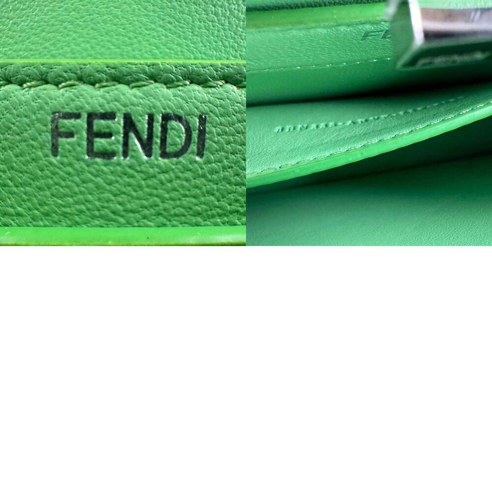 Fendi ISeeU Peekaboo Leather Shoulder Bag in Green and Silver, Women's, 8BN33... - Picture 5 of 5